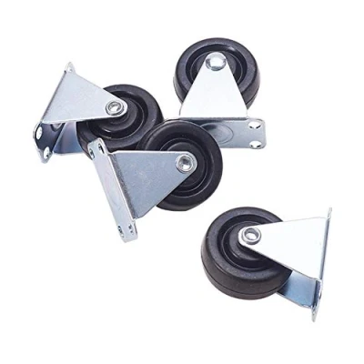 Image of MroMax 1.57 Inch Fixed Casters Wheels Rubber Top Plate Mounted Caster Wheel 44lb Capacity 4Pcs