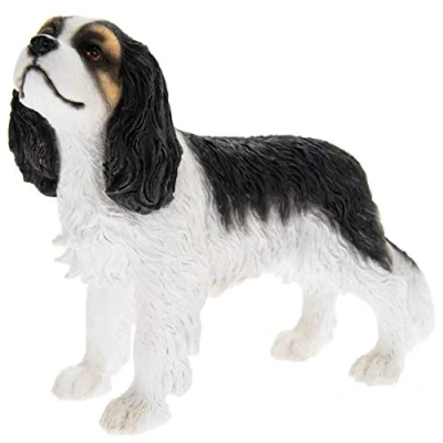 Image of The Leonardo Collection LP44231 Cavalier King Charles Spaniel Dog Ornament, Tricolour, 14x5x10cm
