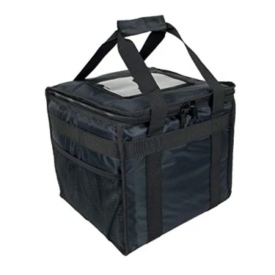 Image of Hot Food Bag For Pizza, Takeaway, Restaurant, Picnic, Indian, Chinese, Kebabs, Catering, Delivery Bag, Thermal Insulated (Black, 30L 32x32x30cm)