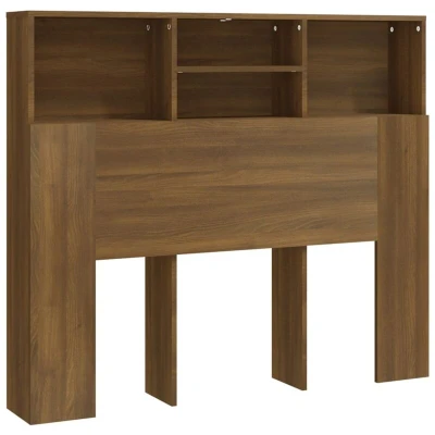 Image of vidaXL Headboard Cabinet Brown Oak 120x19x103.5 cm