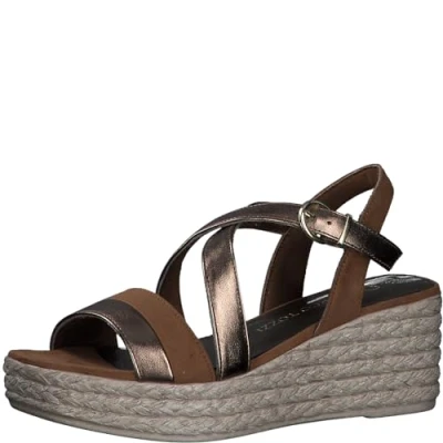 Image of MARCO TOZZI Women&#039;s 2 28375 42 Wedge Sandal, Bronce Comb, 5.5