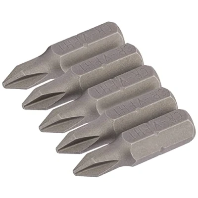 Image of Draper Cross Slot Insert Bit, 1/4&quot; Hex, 25mm Long, No.1 (Pack of 5)