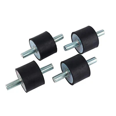Image of 4Pcs M10 Rubber Bobbin Mount Anti Vibration Mounts Shock Absorber Isolator with Double Screw Studs for Air Compressors, Diesel Engines, Gasoline Water Pumps
