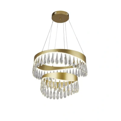 Image of Jewel LED 2 Tier Pendant Gold, Crystal 4000K