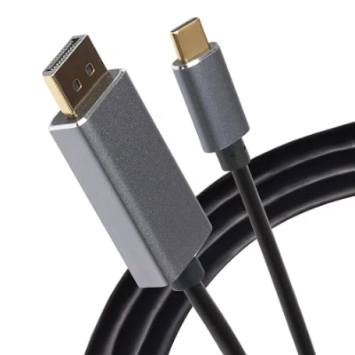 Image of Maplin USB C to DisplayPort Cable V1.4 8K 60Hz Gold Connectors, 1.8m