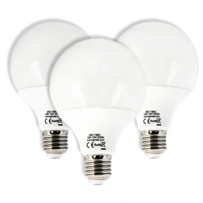 Image of JANDEI E27 Screw Bulb, G95 Globe Bulb,15W (100W Equivalent) Led Bulbs Daylight 3000k Large Light Bulbs, Non Dimmable,1950 Lume Energy Saving, Perfect for Indoor Room 3 Pack