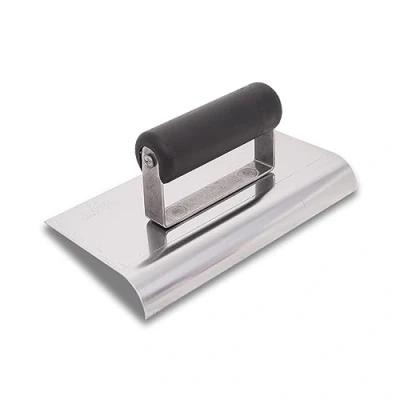 Image of Marshalltown Stainless Steel Edging Trowel with Plastic Handle, Provides Rounding to Concrete, Radius: 10 mm, Lip: 13 Dimensions: 203 x 102 mm