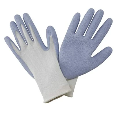 Image of Kent &amp; Stowe Natural Bamboo Gardening Gloves Light Blue White Ladies (Small)