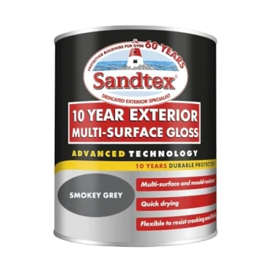 Image of Sandtex 10 Year Exterior Multi Surface Gloss 750ml Smokey Grey
