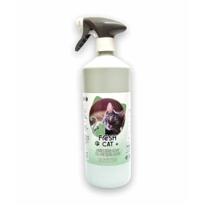 Image of Litter Tray Cleaner Deodoriser Fresh Cat Trigger Spray Bottle 1L (EUCALYPTUS)