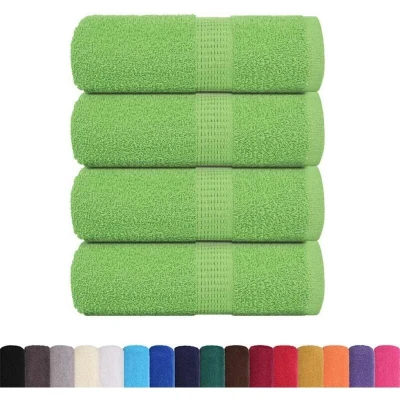 Image of vidaXL Guest Towels 4 pcs Apple Green 30x50 cm 360 gsm 100% Cotton