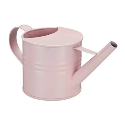 Image of Relaxdays Can, Indoor Plants, Jug, Vintage Vessel, Flower Watering Pot, Metal, 1.3 L, Pink, Iron, 14 x 13 28.5 cm