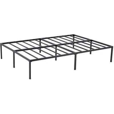 Image of CozyLiving Black 4ft6 Florence Metal Bed Frame, 33cm High with Spacious Underbed Storage, Steel Slat Support, Easy Assembly, Noise Free, No Box Spring Required