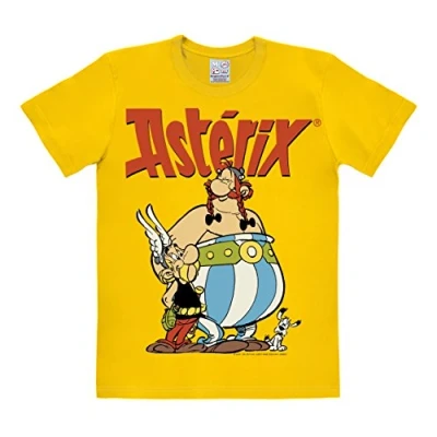 Image of Logoshirt® Asterix le Gaulois &amp; Obelix I Print T Shirt Men Women Yellow (041) Licensed Original Design, Size XL
