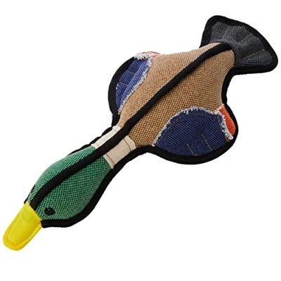 Image of Gaudy Game Mallard Squeaky Dog Toy. Interactive Indoor Outdoor Playing Fetch Tugging Durable Stuffed Pet Puppy Toy for Large Small and Medium Breeds