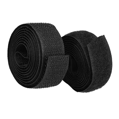 Image of mumbi Velcro Sewing Tape with Hook and Fleece for Sewing, Fastening, 20 mm x 1 Metre, Black