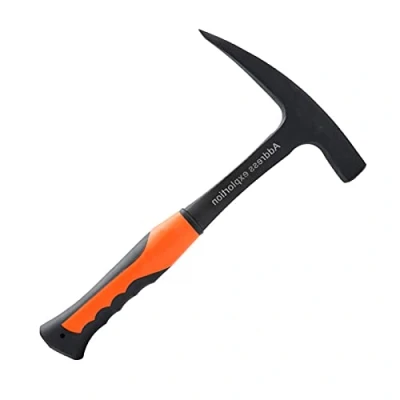 Image of 28 oz Geological Hammer, Brick Hammer Pointed Rock Stone Chipping Double Head Pick Exploration with Tip Shock Reduction Grip