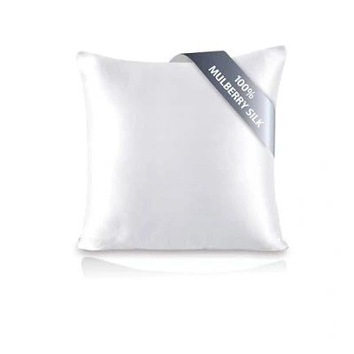 Image of townssilk Both Side 100% 19mm Silk Pillowcase 60x60cm size Pillow Case Cover with Hidden Zipper white
