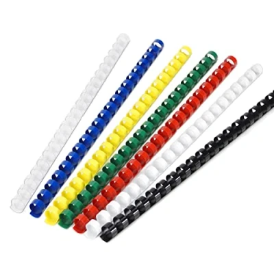 Image of RAYSON Plastic Binding Combs, 40 Sheets, 21 Rings, 8mm, Mixed Colour, A4, Box of 100