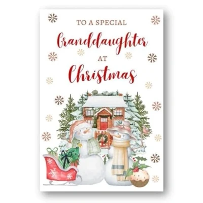 Image of Second Ave Granddaughter Christmas Snowmen Winter Xmas Holiday Festive Greetings Card