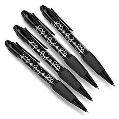 Image of Destination Vinyl ltd 4 x Matching Ballpoint Pens Animal Paw Prints Cat Dog #12973