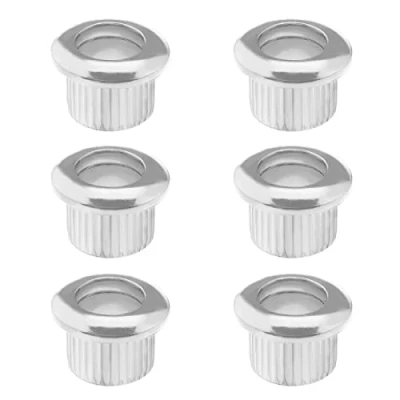 Image of EMSea 6PCS Guitar String Ferrules Tuners Conversion Bushings Through Body Mounts Caps for Electric Musical Instruments Accessories Silver