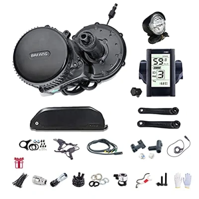 Image of Bafang Mid Drive Motor 750W 1000W BBS02B BBS03B BBSHD 48V Electric Bike Conversion Kit with Battery 13AH 17.5Ah 20Ah Size:48V C965 44T