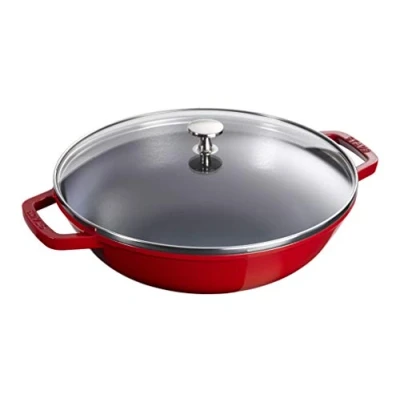 Image of STAUB Cast Iron, Wok, Cherry, 30 cm