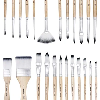 Image of Artecho Art Paint Brushes Set for Watercolor, Acrylic, Oil, Rock Painting, Nail Brush, 24 Different Sizes with Organizing Case Artists, Adults &amp; Kids