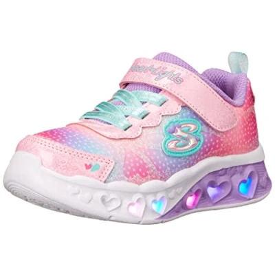 Image of Skechers Girl&#039;s 302315l Pkmt Sneaker, Pink Synthetic Mesh, 1.5 UK