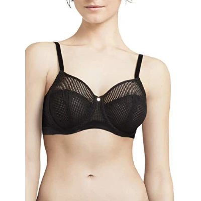 Image of Chantelle Women&#039;s Motif Non Padded Wired Bra, Black (Black 011), 36B