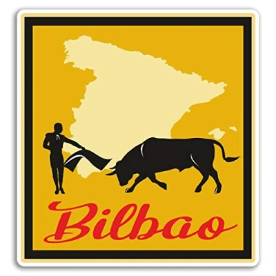Image of 2 x 10cm Bilbao Vinyl Stickers Spain Travel Sticker Laptop Luggage #18703 (10cm Tall)