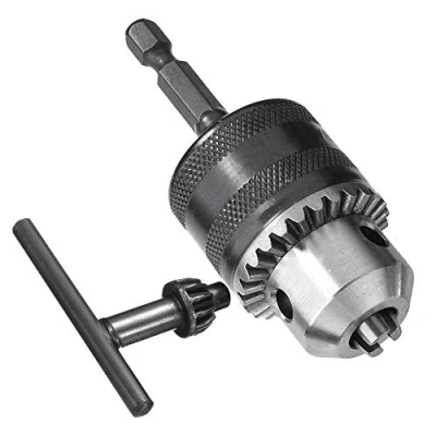 Image of Mesee 1.5 13mm Capacity Drill Chuck Adapter Quick Change Converter with 1/4&quot; Hex Shank, 1/2 20UNF Mount Impact Driver Bits Conversion Key