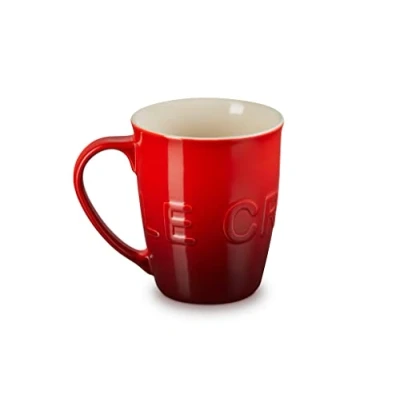 Image of Le Creuset Stoneware 20 oz Extra Large Logo Coffee Mug, Cerise