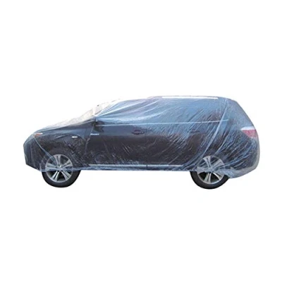 Image of Mintice Clear Plastic Disposable Universal Car Covers Rain Dust Garage Cover Waterproof Temporary 16ft X 24ft