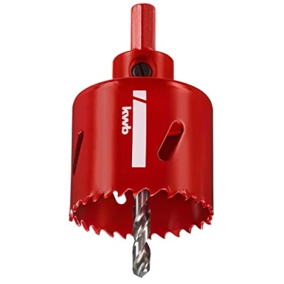 Image of kwb HSS bi metal hole saw Ø 51 mm with progressive vario toothing, high precision, hexagonal shank, 38 cutting depth and centre bit