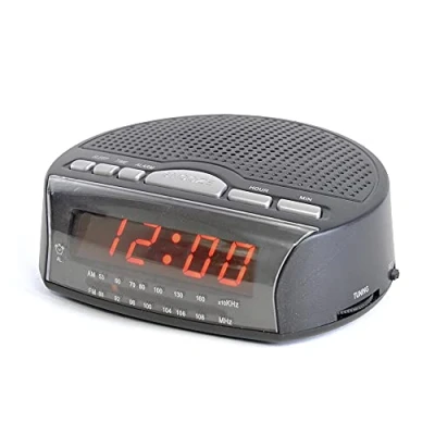 Image of LLOYTRON &quot;Daybreak&quot; Alarm Clock Radio with Buzz or Snooze Function Sleep Timer Rotary Tuning and Volume Controls Mains Operated AM / FM J2006BK Black