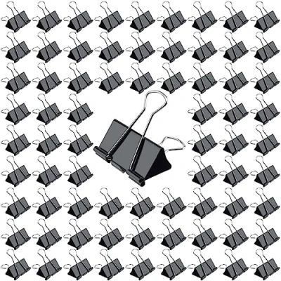 Image of PINGEUI 72 Pcs 51mm Black Bulldog Clips, Large Binder Clips Paper Clamps, Foldback Clip for Home, Office
