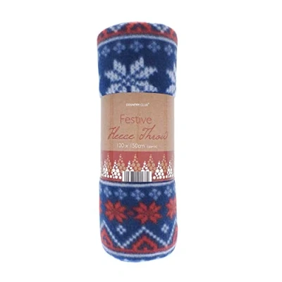 Image of COUNTRY CLUB Super Soft Festive Fairisle Design Fleece Throws 125x150cm