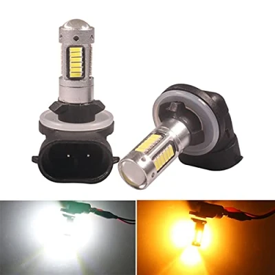 Image of LED bulb 2Pcs H27 H27W/2 880 881 Car Fog Lights 4014 30SMD Auto Front Lamp DRL White Amber 12V (Color : Amber, Size H27/880)