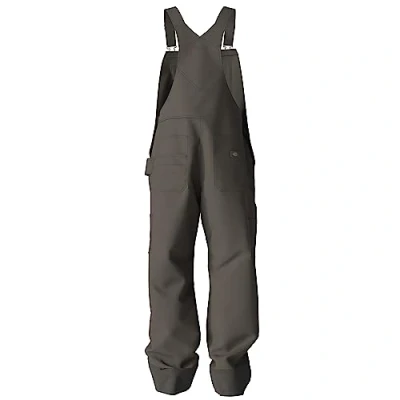 Image of Dickies Mens Tradebuilt Wax Coated Canvas Double Front Bib, Moss, XL