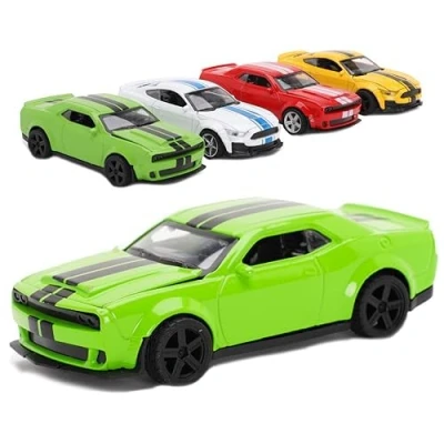 Image of Toyland® 12cm (2&quot;) Green Die Cast Pull Back Muscle Car With Opening Bonnet Replica Toy/Model Play Vehicles