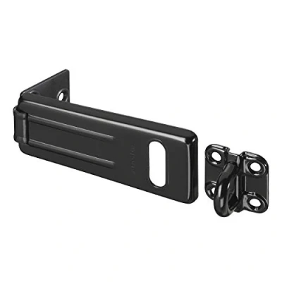 Image of Master Lock 704EURDBLK Outdoor Door Padlock Hasp, Black, 11 x 4.4 cm