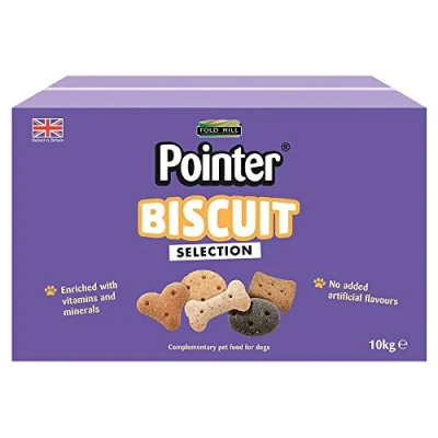 Image of Pointer Biscuit Selection, Oven Baked Dog Treats with No Artificial Flavourings, Enriched Vitamins and Minerals, 10 kg Box