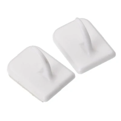 Image of UNIVERSAL Net Curtain Rod Self Adhesive Centre Bracket, White, 2 Pack