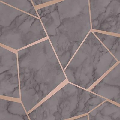 Image of Fine Decor Heavyweight Wallpaper Fractal Marble Charcoal FD42266 Full Roll