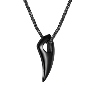Image of PROSTEEL Men Wolf Teeth Spear Pendant Necklace, with Metal/Wax Rope Chain, Gold Plated/316L Stainless Steel/Black (with Gift Box)