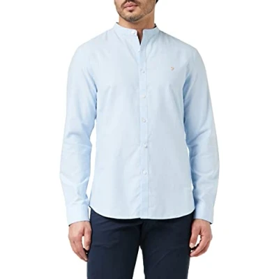 Image of Farah Men&#039;s Brewer Slim FIT Cotton Oxford Shirt, Sky Blue, M