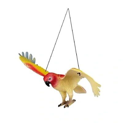 Image of Ravensden Hanging Macaw Flying Parrot Rubber Figure 28cm (two colours, one sent at random)