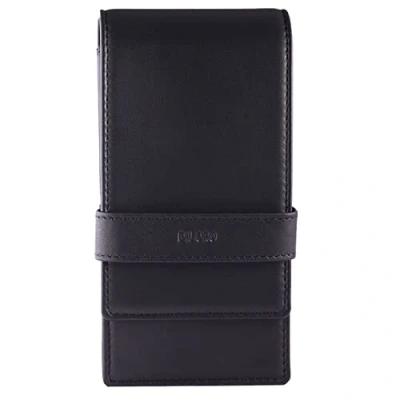 Image of DiLoro 2 Year Warranty Leather Quad Pen Case Pencil Pouch Holder for Four Fountain Ballpoint Rollerball Pens and Pencils (Nappa Black)